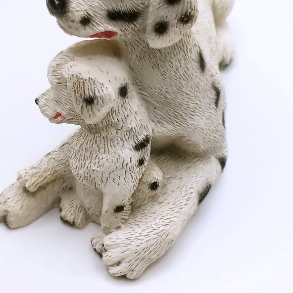 Dalmatian Family Figurine Mama Dog & Pups Resin White 4" L x 3" H Accent Decor - Picture 7 of 13
